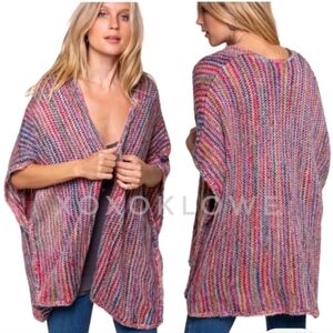 POL Retro/Vintage Rainbow Poncho/Sweater